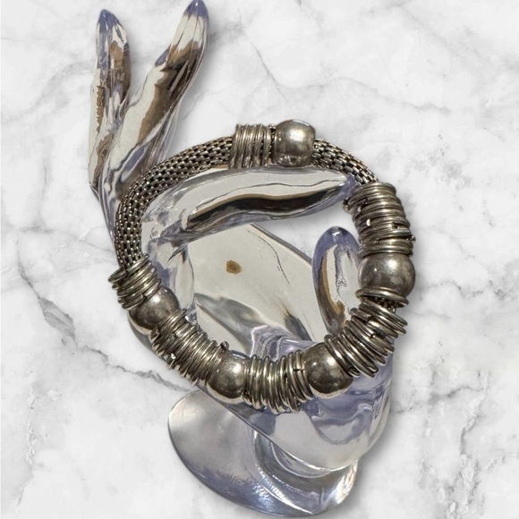 💟💎Vintage Chunky Metal Stretch Bracelet - Picture 3 of 12